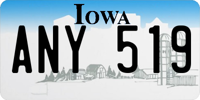 IA license plate ANY519