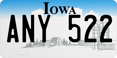 IA license plate ANY522
