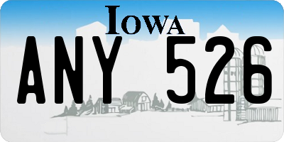 IA license plate ANY526
