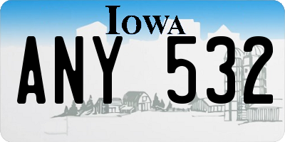 IA license plate ANY532