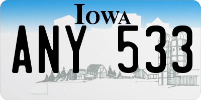 IA license plate ANY533