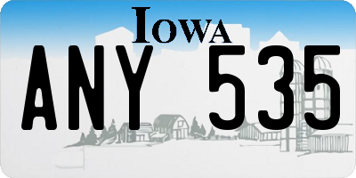 IA license plate ANY535