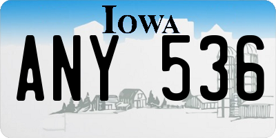 IA license plate ANY536