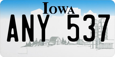 IA license plate ANY537