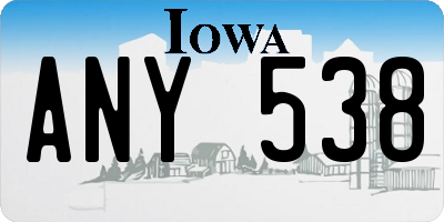 IA license plate ANY538
