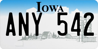 IA license plate ANY542
