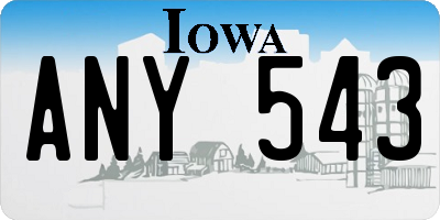 IA license plate ANY543