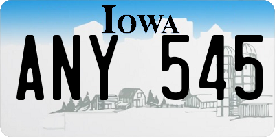 IA license plate ANY545
