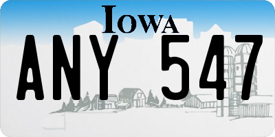 IA license plate ANY547
