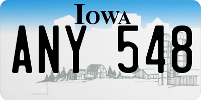 IA license plate ANY548