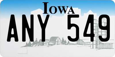 IA license plate ANY549