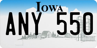 IA license plate ANY550