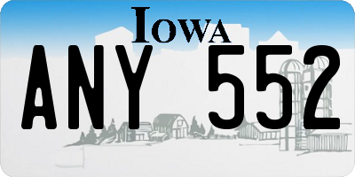 IA license plate ANY552