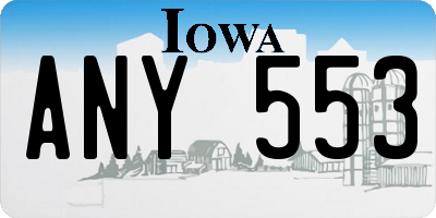 IA license plate ANY553