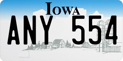 IA license plate ANY554