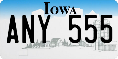 IA license plate ANY555