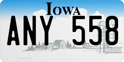 IA license plate ANY558
