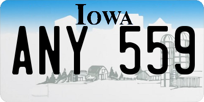 IA license plate ANY559