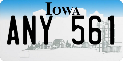 IA license plate ANY561