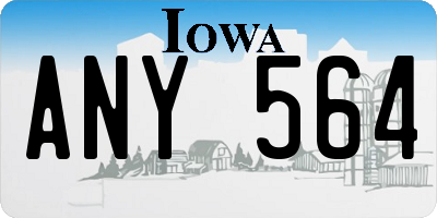 IA license plate ANY564