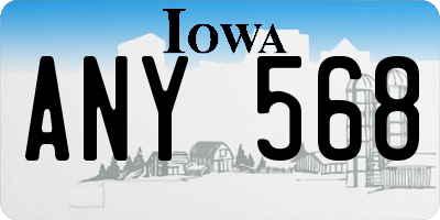 IA license plate ANY568