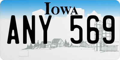 IA license plate ANY569