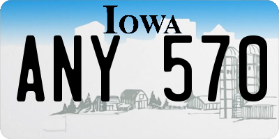 IA license plate ANY570