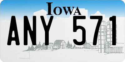 IA license plate ANY571
