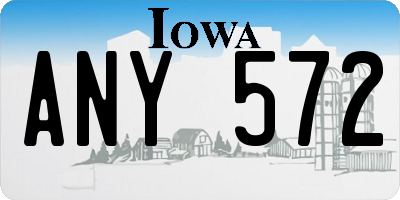 IA license plate ANY572