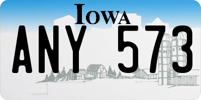 IA license plate ANY573