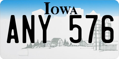 IA license plate ANY576