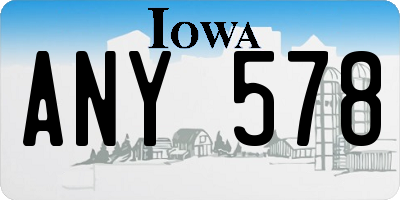 IA license plate ANY578