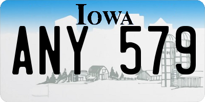 IA license plate ANY579