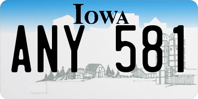 IA license plate ANY581