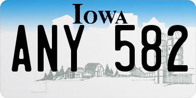 IA license plate ANY582