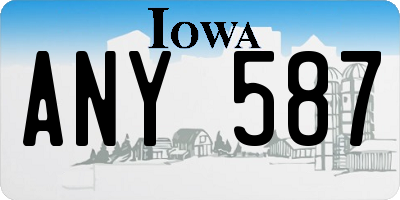 IA license plate ANY587