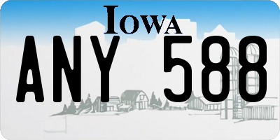 IA license plate ANY588