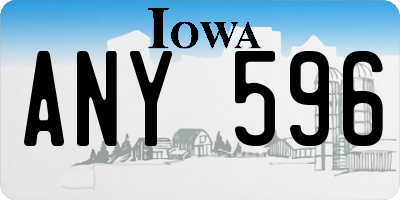 IA license plate ANY596