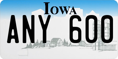 IA license plate ANY600