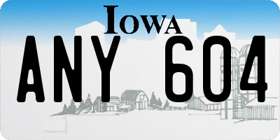 IA license plate ANY604