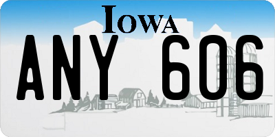 IA license plate ANY606