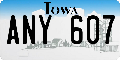 IA license plate ANY607