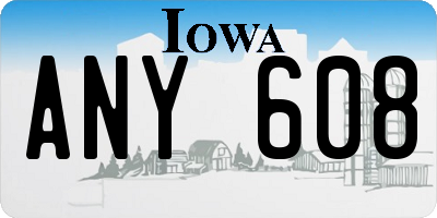 IA license plate ANY608