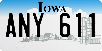 IA license plate ANY611