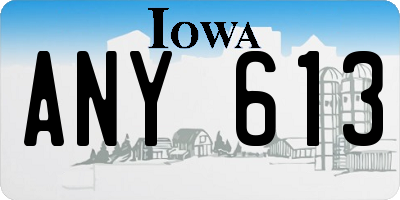 IA license plate ANY613