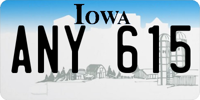 IA license plate ANY615