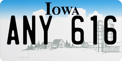 IA license plate ANY616