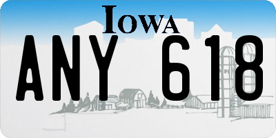IA license plate ANY618