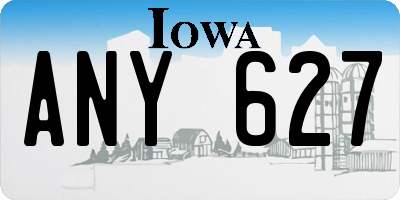 IA license plate ANY627