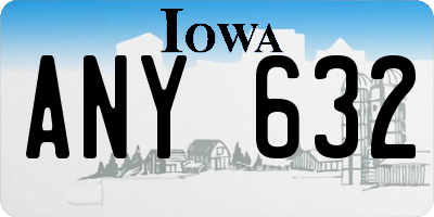 IA license plate ANY632